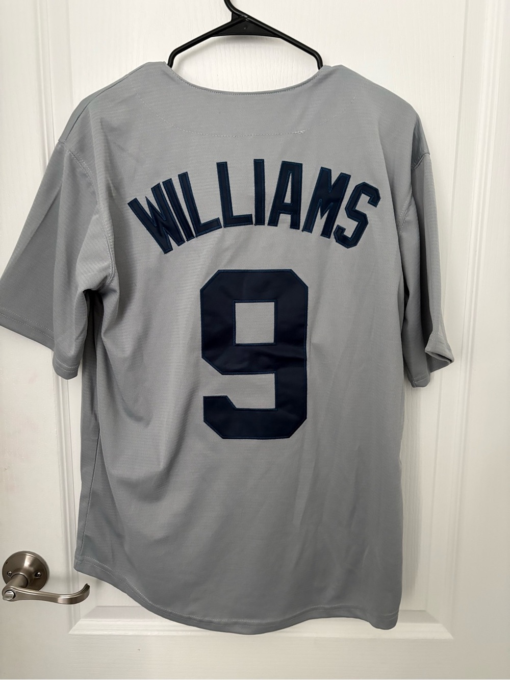 Men's Gray Williams #9 Athletic Baseball Jersey